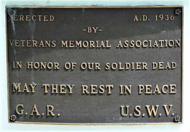 GREENWOOD CEMETERY SOLDIER DEAD MEMORIAL FLAGPOLE PLAQUE