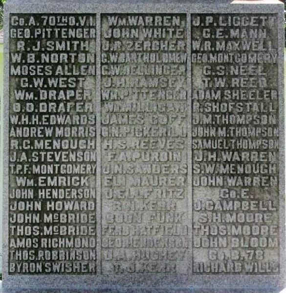 DECATUR CIVIL WAR MEMORIAL HONOR ROLL STONE A