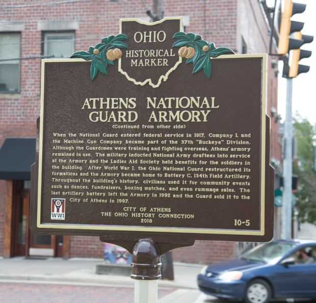 ATHENS NATIONAL GUARD ARMORY MEMORIAL MARKER BACK