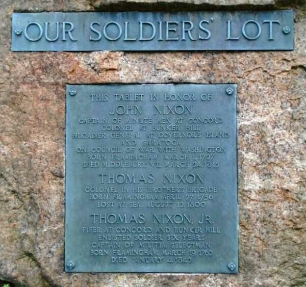 OUR SOLDIERS’ LOT REVOLUTIONARY WAR MEMORIAL PLAQUE
