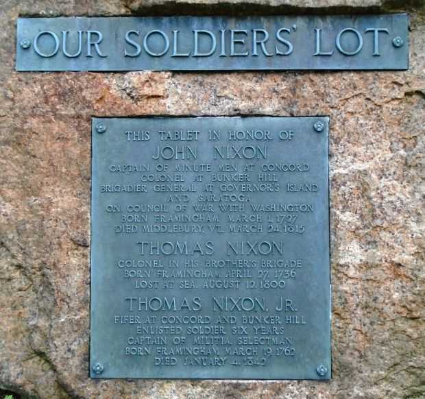 OUR SOLDIERS’ LOT REVOLUTIONARY WAR MEMORIAL PLAQUE