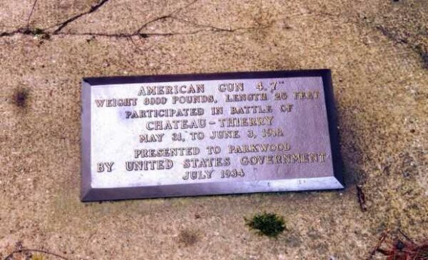 AMERICAN GUN WAR MEMORIAL PLAQUE
