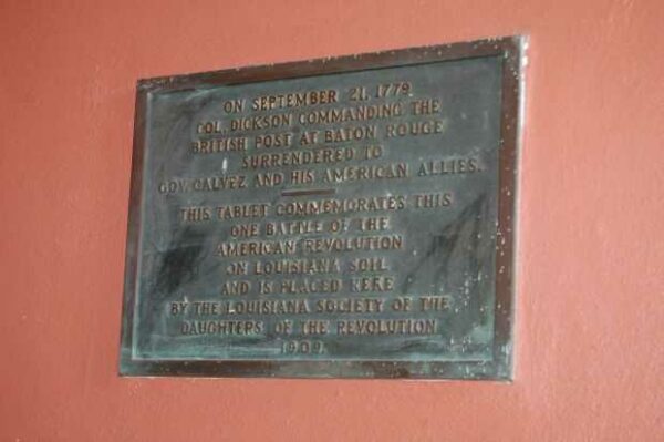 BATTLE OF BATON ROUGE REVOLUTIONARY WAR MEMORIAL PLAQUE