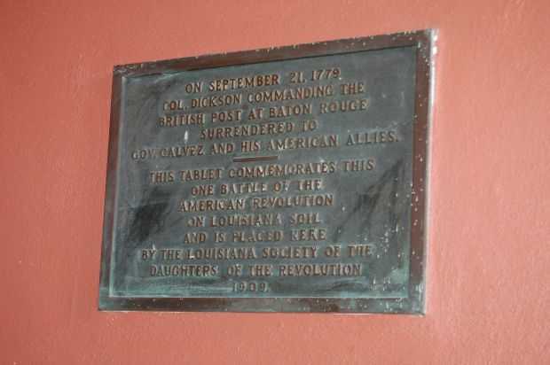 BATTLE OF BATON ROUGE REVOLUTIONARY WAR MEMORIAL PLAQUE