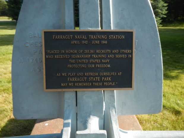 FARRAGUT NAVAL TRAINING STATION MEMORIAL ANCHOR PLAQUE
