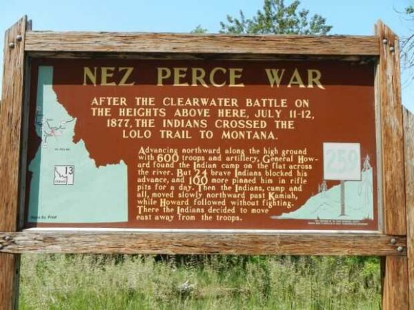 NEZ PERCE WAR CLEARWATER BATTLE MEMORIAL MARKER