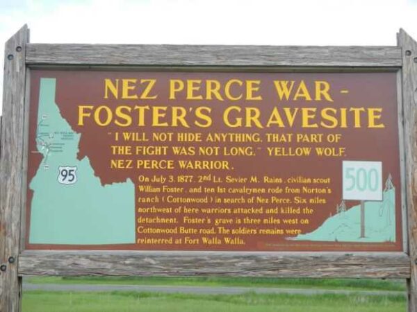 NEZ PERCE WAR-FOSTER’S GRAVESITE MEMORIAL MARKER