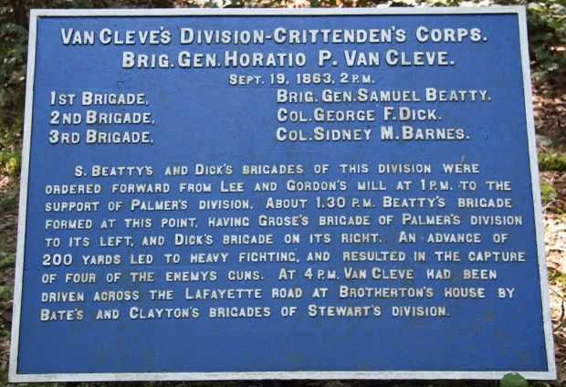 VAN CLEVE’S DIVISION-CRITTENDEN’S CORPS WAR MEMORIAL PLAQUE II