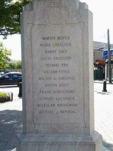 MASPETH WORLD WAR I MEMORIAL LEFT SIDE