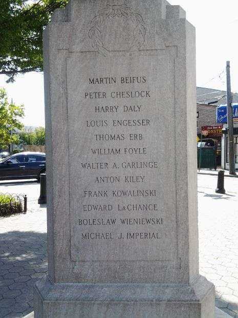 MASPETH WORLD WAR I MEMORIAL LEFT SIDE