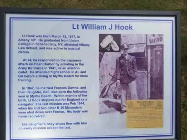 LT WILLIAM J HOOK MEMORIAL PLAQUE