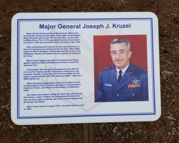 MAJOR GENERAL JOSEPH J. KRUZEL WAR MEMORIAL PLAQUE