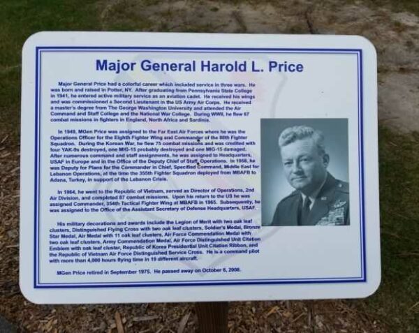 MAJOR GENERAL HAROLD L. PRICE MEMORIAL PLAQUE