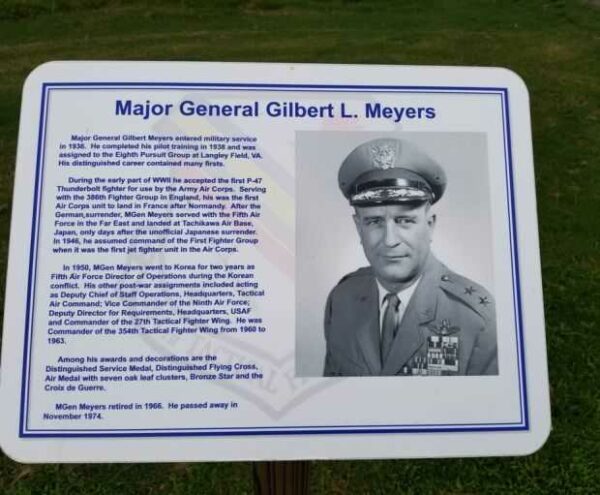 MAJOR GENERAL GILBERT L. MEYERS WAR MEMORIAL PLAQUE
