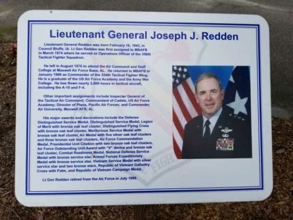 LIEUTENANT GENERAL JOSEPH J. REDDEN MEMORIAL PLAQUE