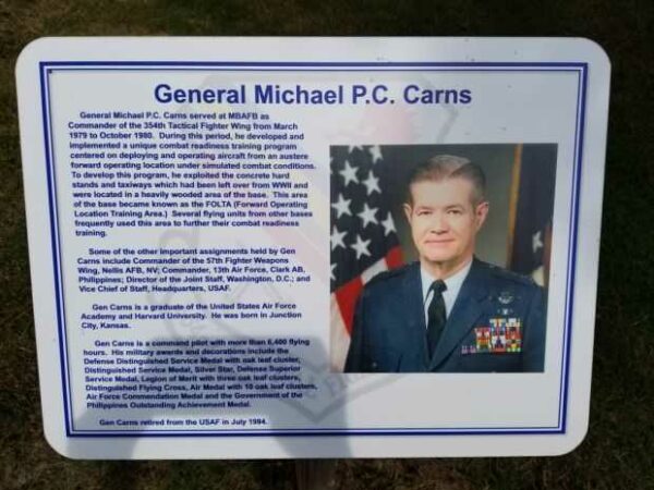 GENERAL MICHAEL P.C. CARNS MEMORIAL PLAQUE