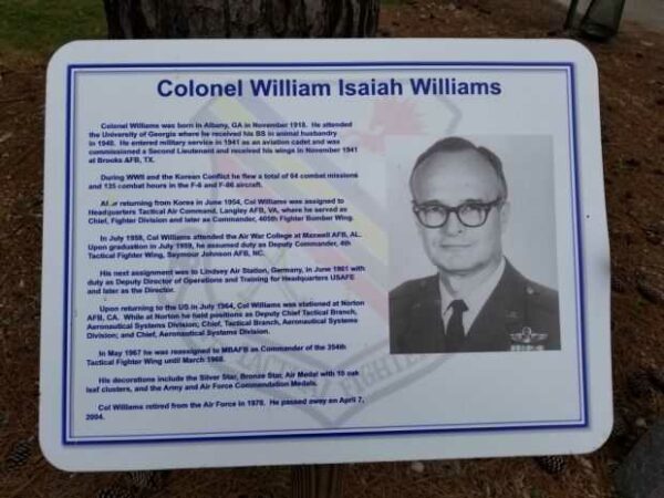 COLONEL WILLIAM ISAIAH WILLIAMS MEMORIAL PLAQUE