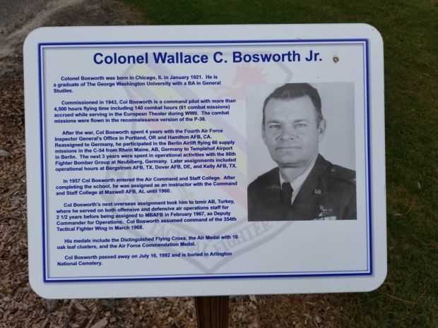COLONEL WALLACE C. BOSWORTH JR. MEMORIAL PLAQUE