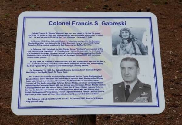 COLONEL FRANCIS S. GABRESKI MEMORIAL PLAQUE