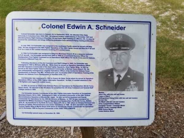 COLONEL EDWIN A. SCHNEIDER MEMORIAL PLAQUE