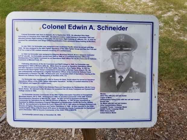 COLONEL EDWIN A. SCHNEIDER MEMORIAL PLAQUE