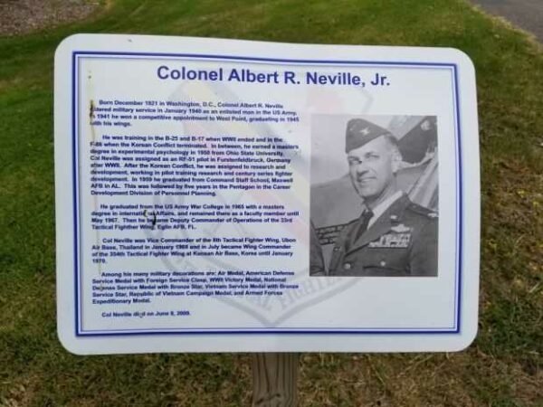 COLONEL ALBERT R. NEVILLE, JR. MEMORIAL PLAQUE
