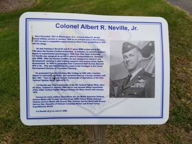 COLONEL ALBERT R. NEVILLE, JR. MEMORIAL PLAQUE