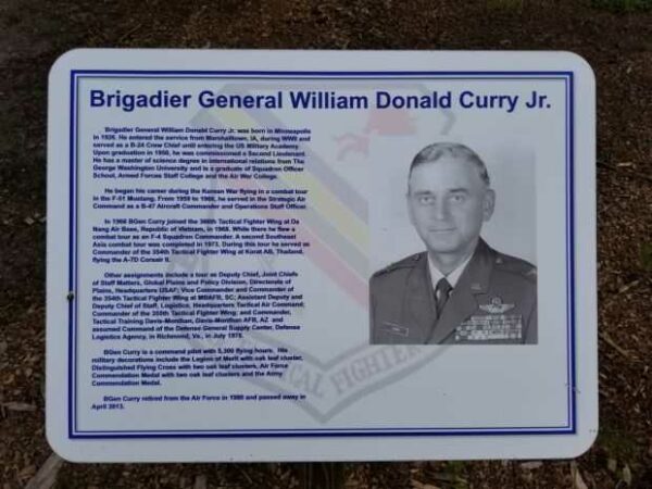 BRIGADIER GENERAL WILLIAM DONALD CURRY JR. MEMORIAL PLAQUE