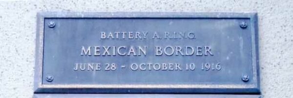 STATE ARSENAL MEXICAN BORDER MEMORIAL PLAQUE
