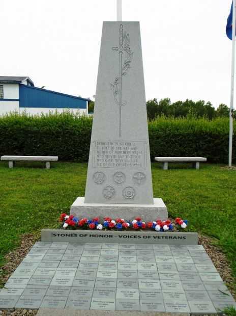 NORTHERN WAYNE VETERANS MEMORIAL DEDICATION STONE