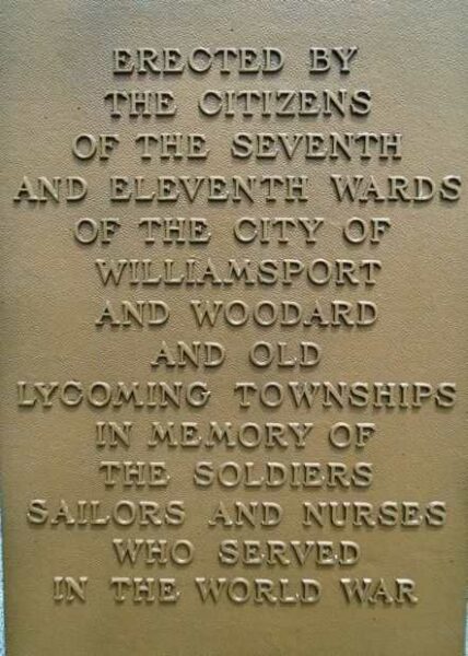 SEVENTH AND ELEVENTH WARDS WORLD WAR MEMORIAL  PLAQUE A