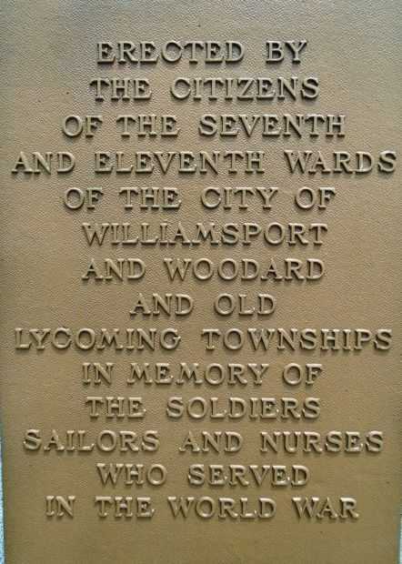 SEVENTH AND ELEVENTH WARDS WORLD WAR MEMORIAL  PLAQUE A