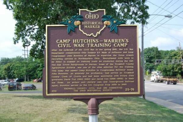 CAMP HUTCHINS-WARREN’S CIVIL WAR TRAINING CAMP MEMORIAL MARKER
