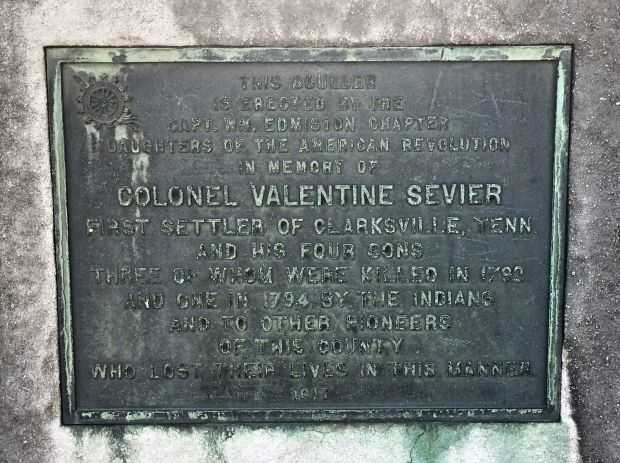 COLONEL VALENTINE SEVIER WAR MEMORIAL PLAQUE
