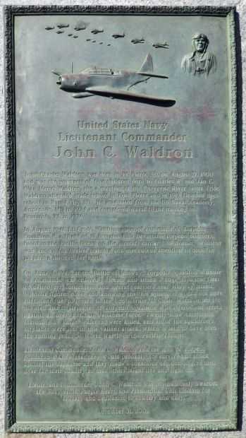 JOHN C,. WALDRON WAR MEMORIAL PLAQUE
