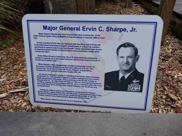 MAJOR GENERAL ERVIN C. SHARPE, JR. WAR MEMORIAL PLAQUE