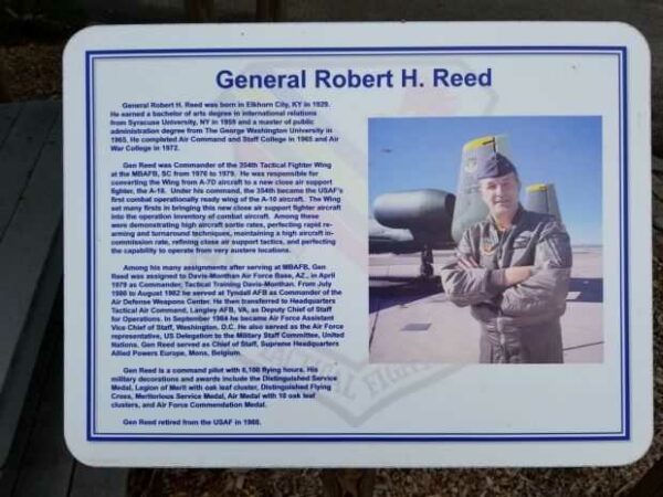 GENERAL ROBERT H. REED WAR MEMORIAL PLAQUE