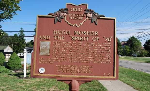 HUGH MOSHER AND THE SPIRIT OF 76 MEMORIAL MARKER