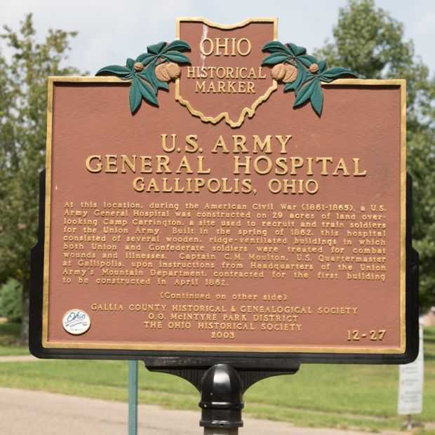 U.S. ARMY GENERAL HOSPITAL WAR MEMORIAL MARKER FRONT