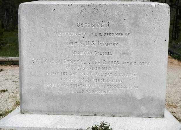 BIG HOLE NATIONAL BATTLEFIELD MEMORIAL STONE A