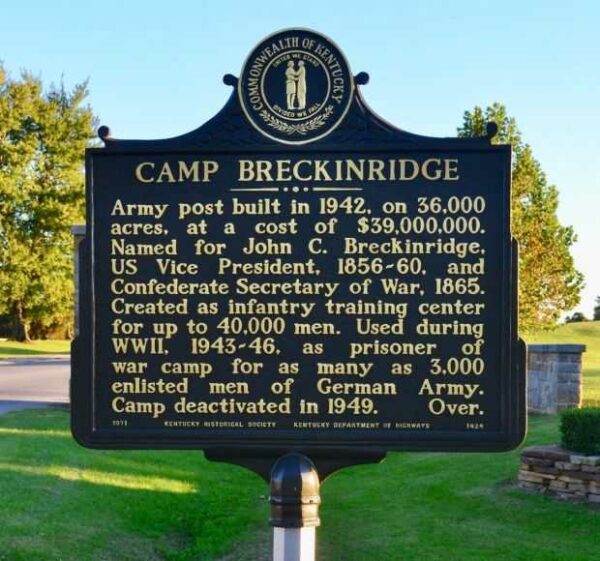 CAMP BRECKINRIDGE WAR MEMORIAL MARKER FRONT