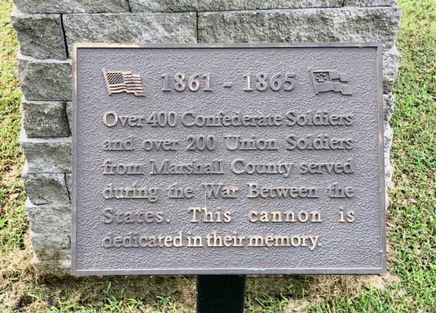 MARSHALL COUNTY CIVIL WAR MEMORIAL CANNON PLAQUE