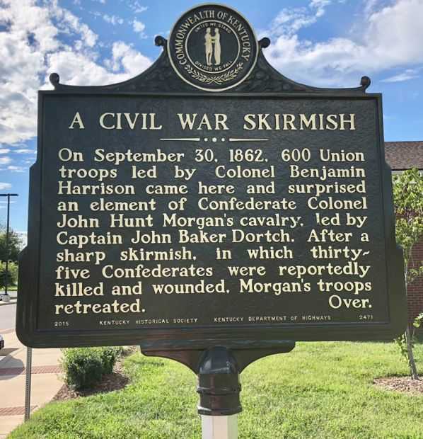 A CIVIL WAR SKIRMISH MEMORIAL MARKER