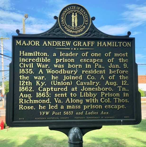 MAJOR ANDREW GRAFF HAMILTON MEMORIAL MARKER FRONT
