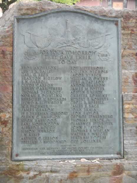 WALLACE WORLD WAR I MEMORIAL PLAQUE