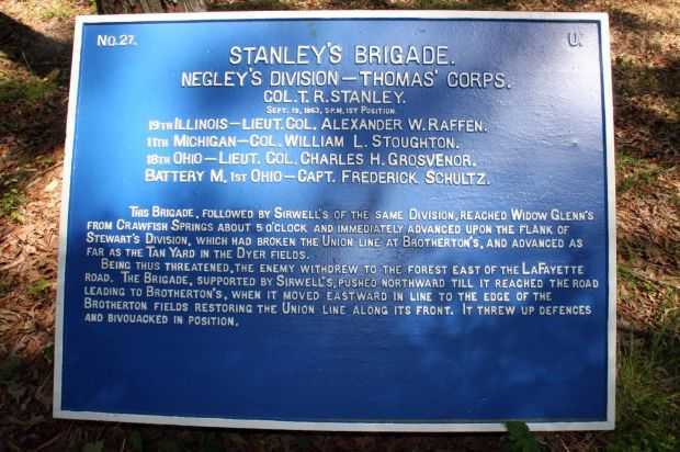 STANLEY’S BRIGADE. WAR MEMORIAL PLAQUE