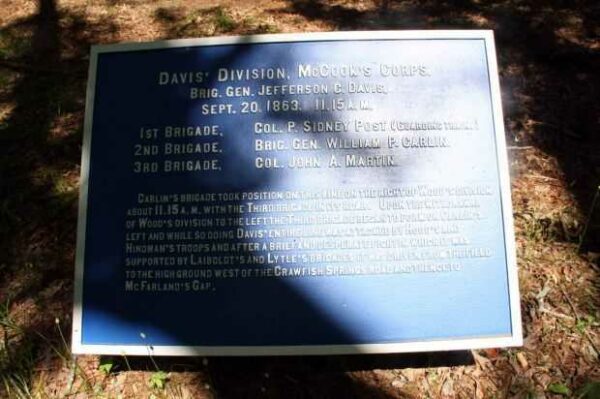 DAVIS’S DIVISION, MCCOOK’S CORPS WAR MEMORIAL PLAQUE