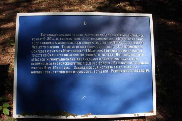 CARLIN’S BRIGADE WAR MEMORIAL PLAQUE B