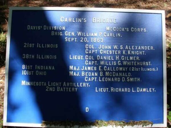 CARLIN’S BRIGADE WAR MEMORIAL PLAQUE A