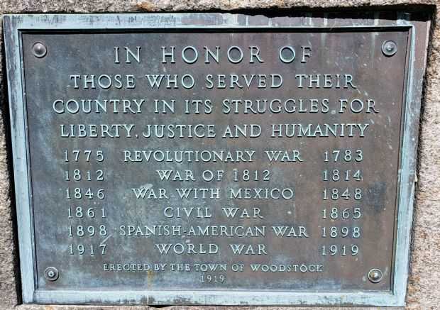 WOODSTOCK WAR VETERANS MEMORIAL PLAQUE A